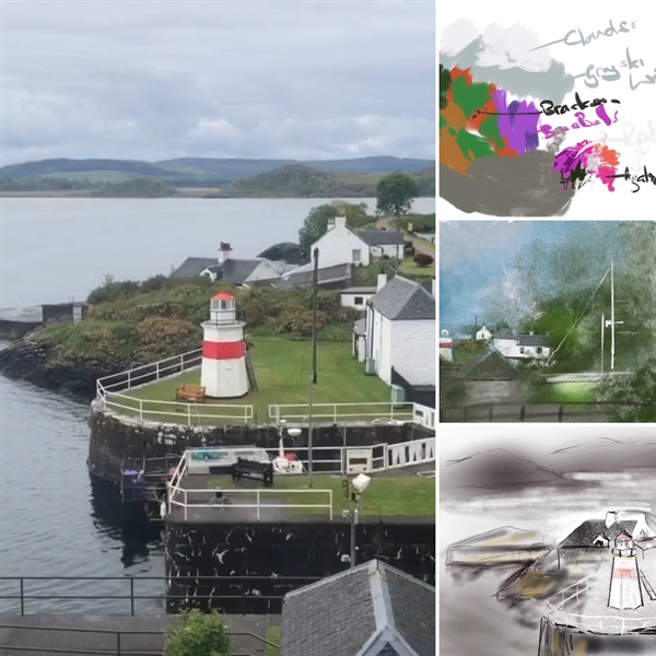 Crinan West coast of Scotland - Sketching using my iPad Pro and an app called Procreate